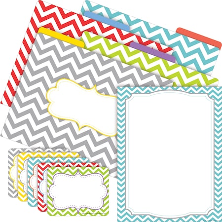 Barker Creek Beautiful Chevron Get Organized Office Kit, Multi-Design Set, 107/Set 111